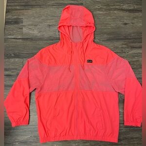 Victoria’s Secret PINK Neon Coral Mesh Hooded Windbreaker Jacket Size M